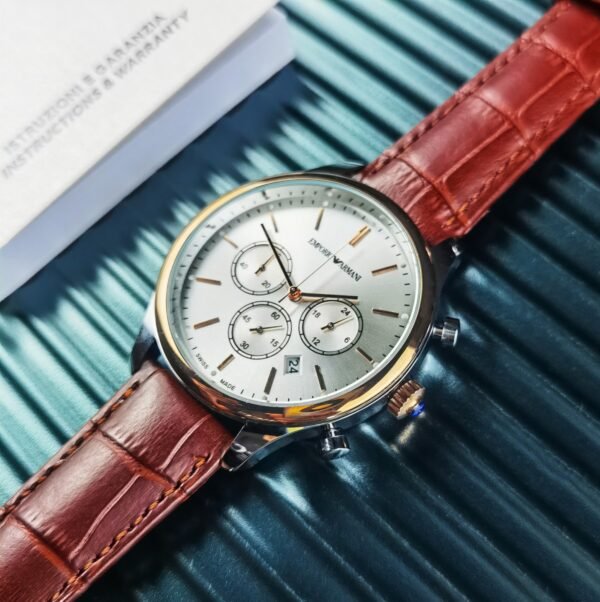 Armani ARMANI Dazzling Three Eyes Collection Six Hands Running Seconds Belt Men's Watch - Image 2