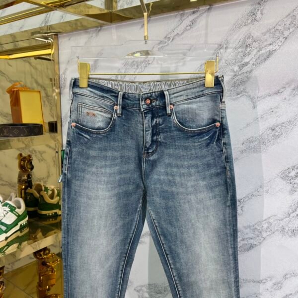 Armani Armani Early spring new classic jeans pockets original color stretch jeans - Image 5