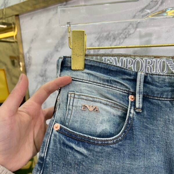 Armani Armani Early spring new classic jeans pockets original color stretch jeans - Image 7
