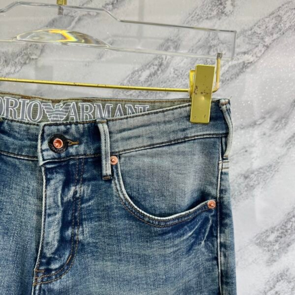 Armani Armani Early spring new classic jeans pockets original color stretch jeans - Image 4