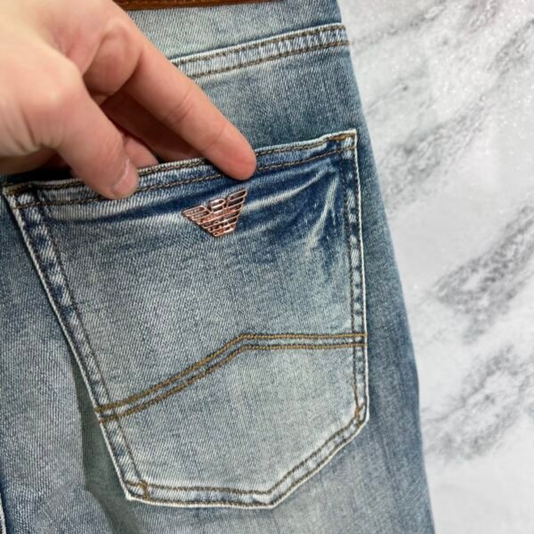 Armani Armani Early spring new classic jeans pockets original color stretch jeans - Image 10