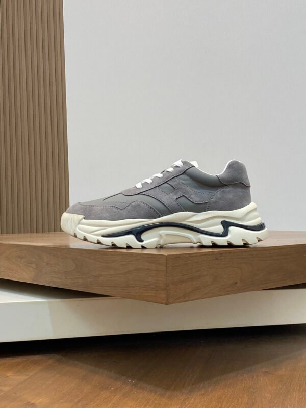 Hermes Hugo Thick Sole Sneakers Casual Men's Shoes/Grey - Image 3