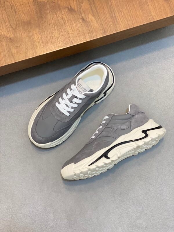 Hermes Hugo Thick Sole Sneakers Casual Men's Shoes/Grey - Image 6
