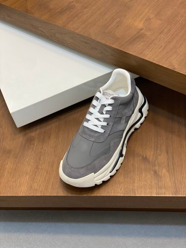 Hermes Hugo Thick Sole Sneakers Casual Men's Shoes/Grey - Image 7