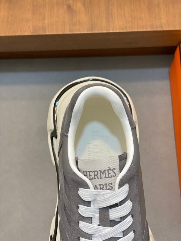 Hermes Hugo Thick Sole Sneakers Casual Men's Shoes/Grey - Image 8