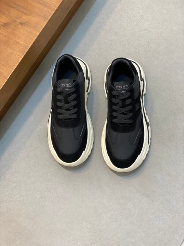 Hermes Hugo Thick Sole Sneakers Casual Men's Shoes/Black - Image 2