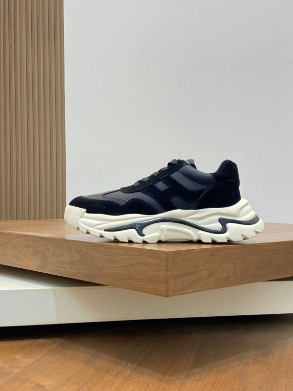 Hermes Hugo Thick Sole Sneakers Casual Men's Shoes/Black - Image 3