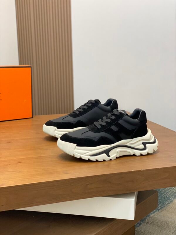 Hermes Hugo Thick Sole Sneakers Casual Men's Shoes/Black