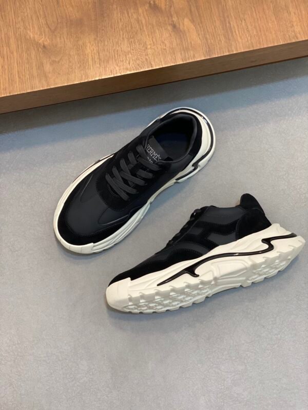 Hermes Hugo Thick Sole Sneakers Casual Men's Shoes/Black - Image 6