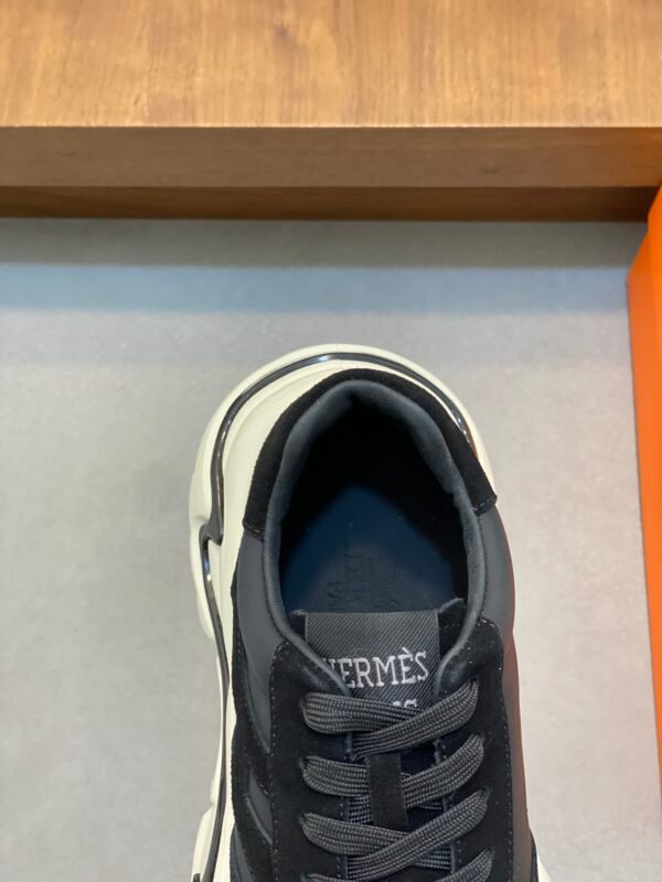 Hermes Hugo Thick Sole Sneakers Casual Men's Shoes/Black - Image 8
