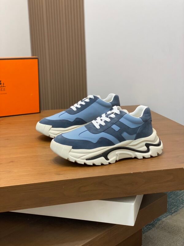 Hermes Hugo Thick Sole Sneakers Casual Men's Shoes/Blue - Image 4