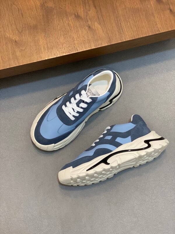 Hermes Hugo Thick Sole Sneakers Casual Men's Shoes/Blue - Image 6