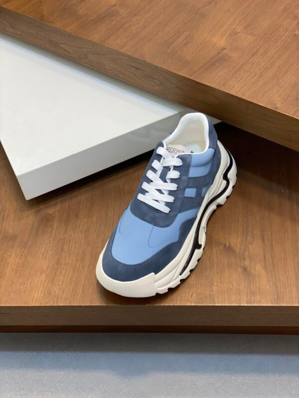 Hermes Hugo Thick Sole Sneakers Casual Men's Shoes/Blue - Image 7
