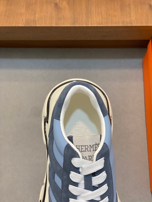 Hermes Hugo Thick Sole Sneakers Casual Men's Shoes/Blue - Image 8