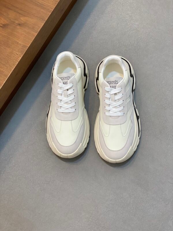 Hermes Hugo Thick Sole Sneakers Casual Men's Shoes/White - Image 2