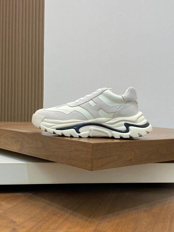 Hermes Hugo Thick Sole Sneakers Casual Men's Shoes/White - Image 3