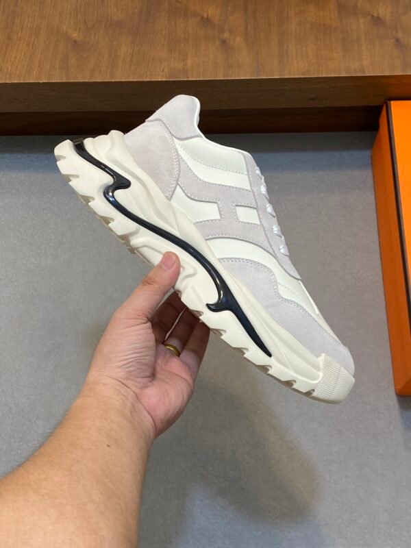 Hermes Hugo Thick Sole Sneakers Casual Men's Shoes/White - Image 5