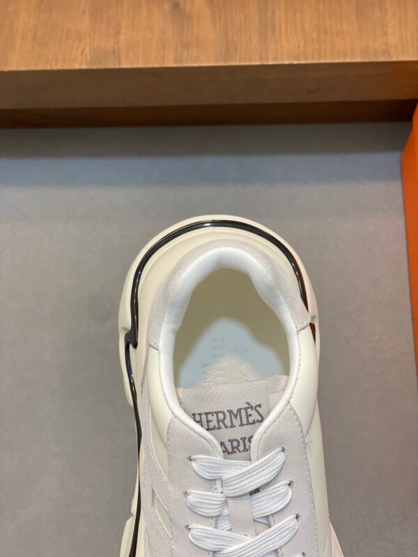 Hermes Hugo Thick Sole Sneakers Casual Men's Shoes/White - Image 8