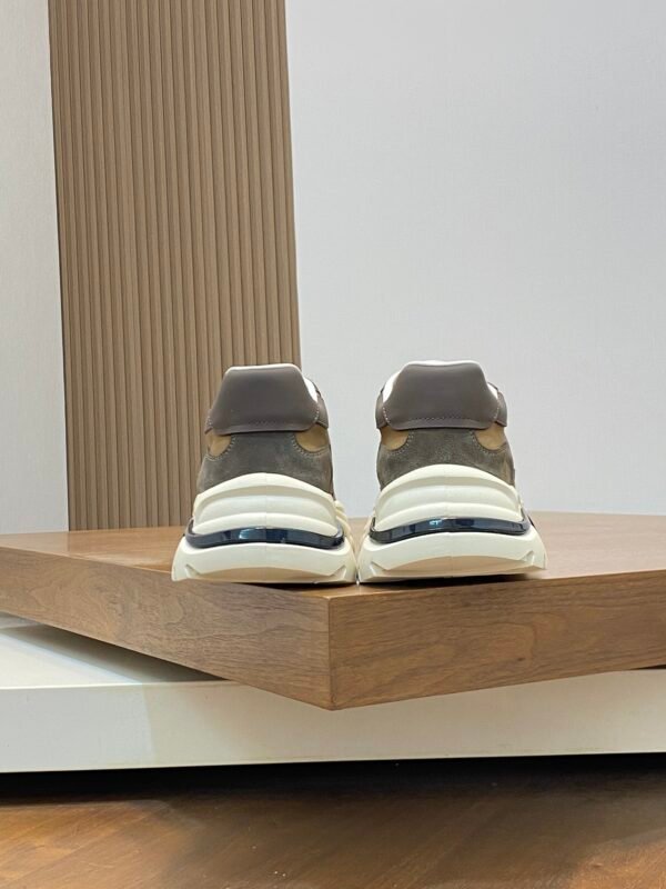 Hermes Hugo Thick Sole Sneakers Casual Men's Shoes/Brown - Image 9