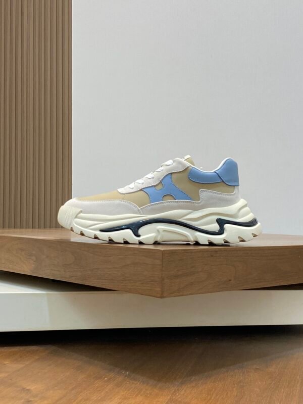 Hermes Hugo Thick Sole Sneakers Casual Men's Shoes/Blue - Image 3