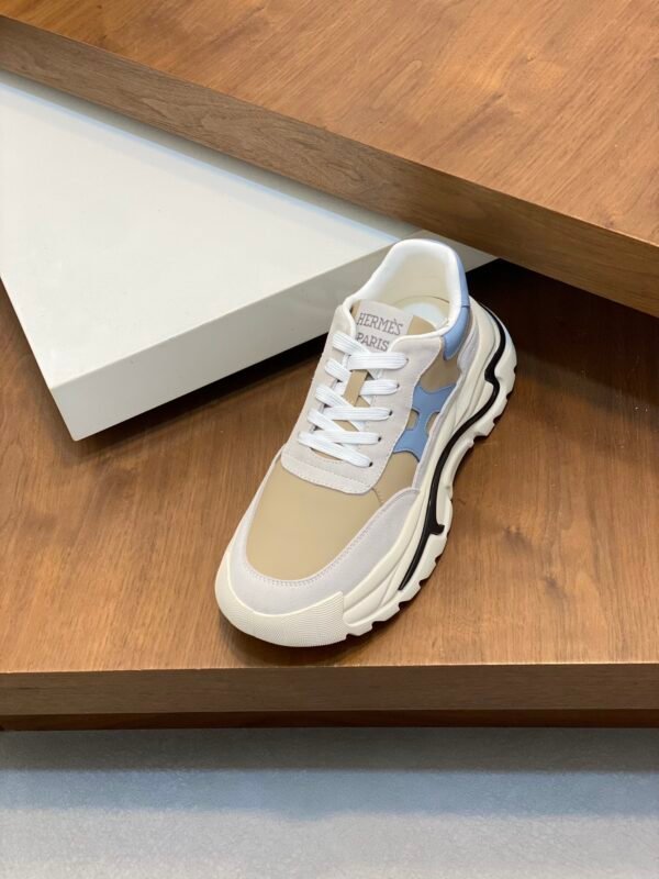 Hermes Hugo Thick Sole Sneakers Casual Men's Shoes/Blue - Image 7