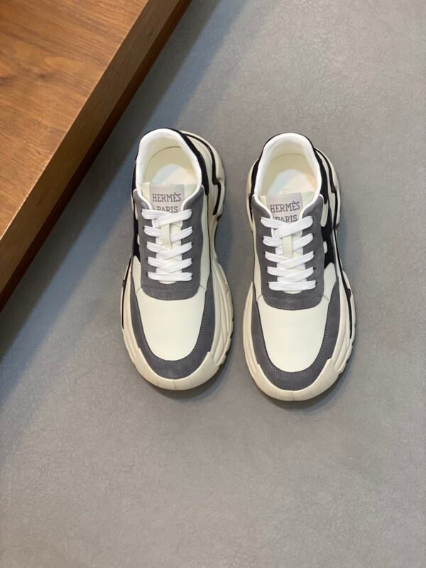 Hermes Hugo Thick Sole Sneakers Casual Men's Shoes/Grey - Image 2