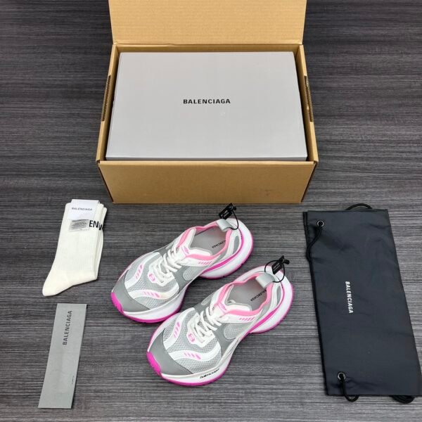 Balenciaga XIII White Rose Red Aged Lightweight Breathable Running Shoes - Image 2