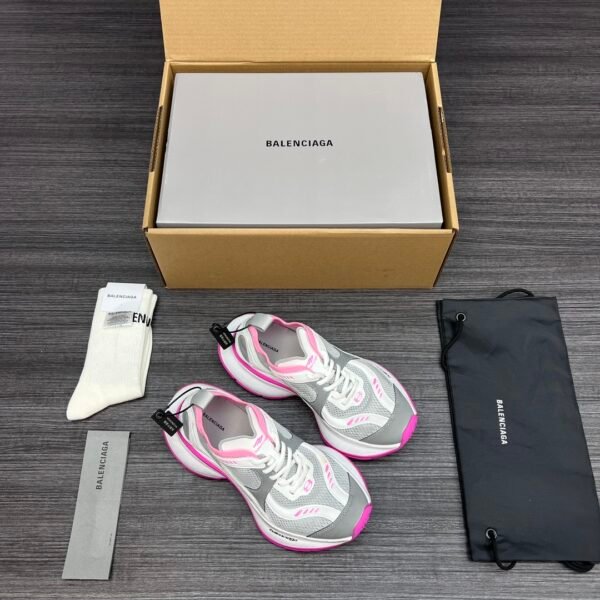 Balenciaga XIII White Rose Red Aged Lightweight Breathable Running Shoes - Image 4
