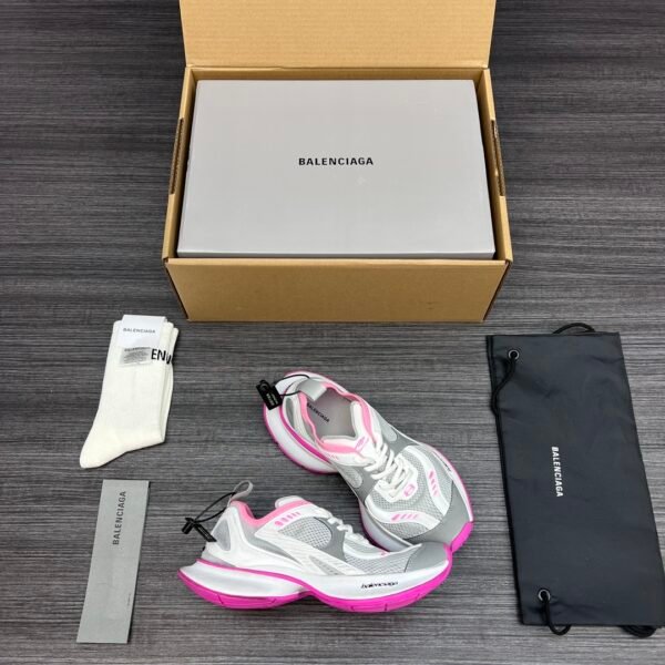 Balenciaga XIII White Rose Red Aged Lightweight Breathable Running Shoes - Image 5