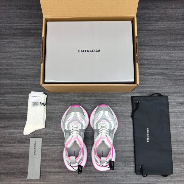Balenciaga XIII White Rose Red Aged Lightweight Breathable Running Shoes - Image 6