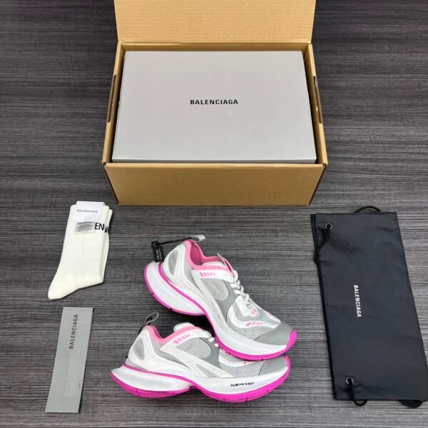Balenciaga XIII White Rose Red Aged Lightweight Breathable Running Shoes - Image 7