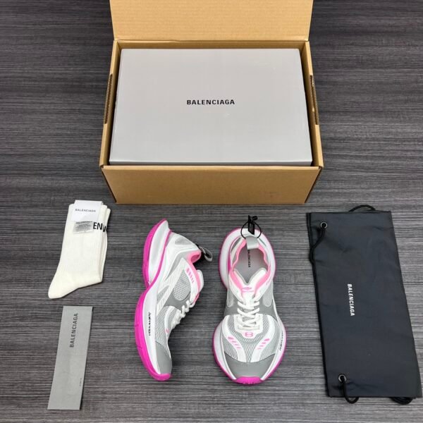 Balenciaga XIII White Rose Red Aged Lightweight Breathable Running Shoes - Image 8