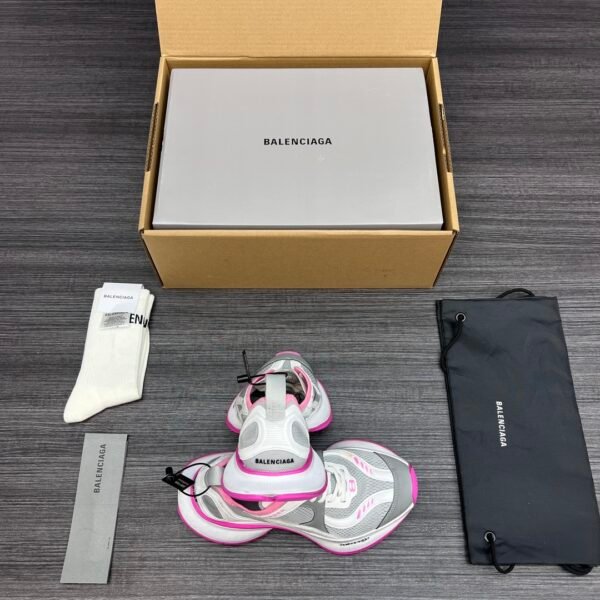 Balenciaga XIII White Rose Red Aged Lightweight Breathable Running Shoes - Image 9