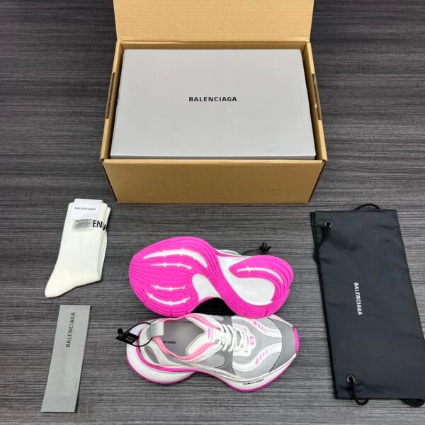 Balenciaga XIII White Rose Red Aged Lightweight Breathable Running Shoes - Image 10