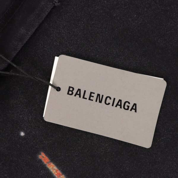 Balenciaga/Balenciaga 24Fw Tokyo Tower Direct Spray Printed Destroyed Washed Aged Hooded Sweatshirt - Image 5