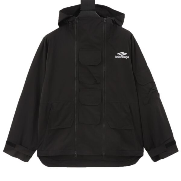 Balenciaga Balenciaga BLCG 23ss Spoof 3Bsporty Black Jacket Rush Jacket Coat - Image 4