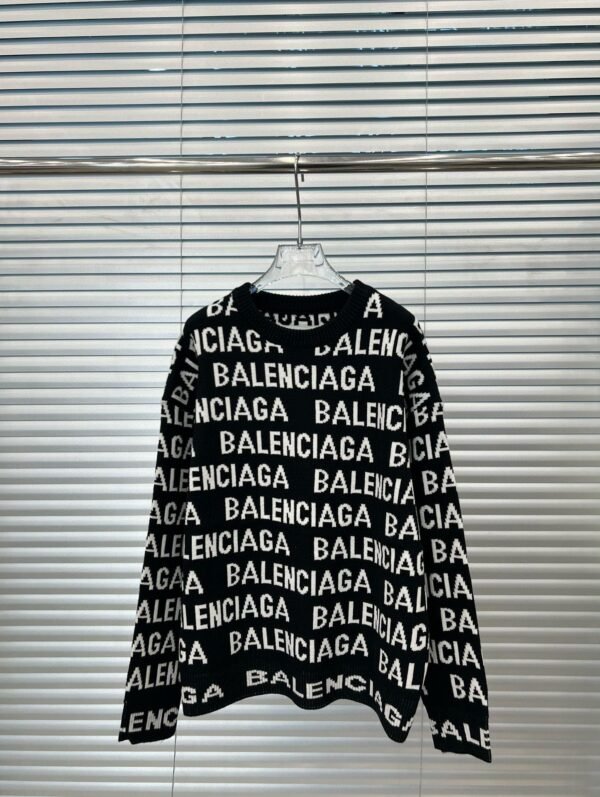 Balenciaga Balenciaga BLCG popover monogram jacquard crew neck long sleeve knit sweater - Image 18