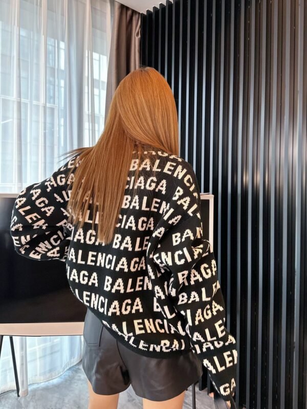 Balenciaga Balenciaga BLCG popover monogram jacquard crew neck long sleeve knit sweater - Image 12