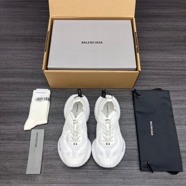Balenciaga XIII White Aged Lightweight Breathable Running Shoes.