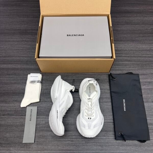 Balenciaga XIII White Aged Lightweight Breathable Running Shoes. - Image 8