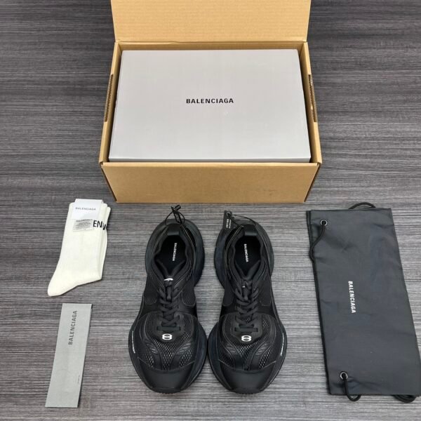 Balenciaga XIII Black Aged Lightweight Breathable Running Shoes.