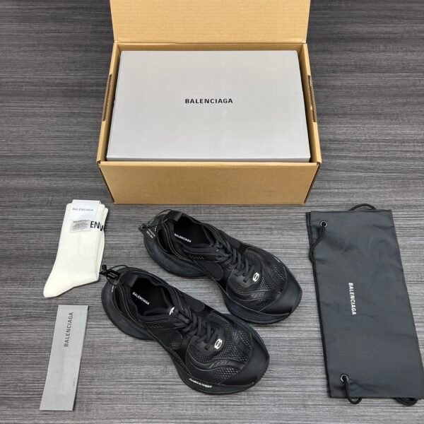 Balenciaga XIII Black Aged Lightweight Breathable Running Shoes. - Image 4