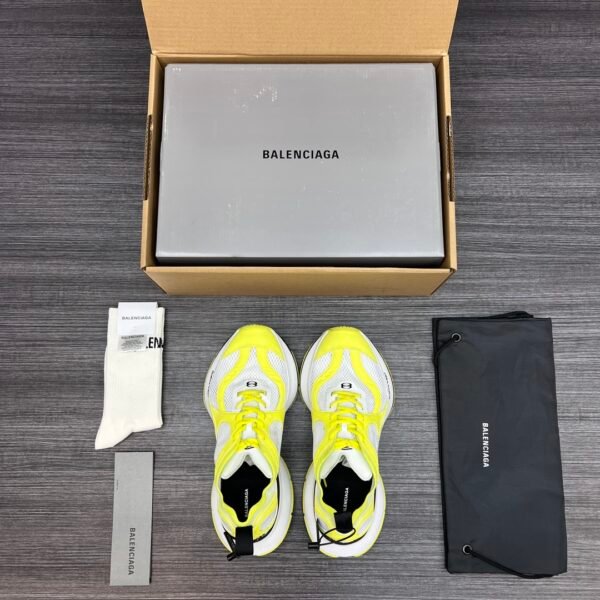 Balenciaga XIII White Fluorescent Yellow Aged Lightweight Breathable Running Shoes - Image 6