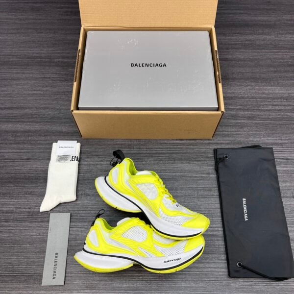 Balenciaga XIII White Fluorescent Yellow Aged Lightweight Breathable Running Shoes - Image 7