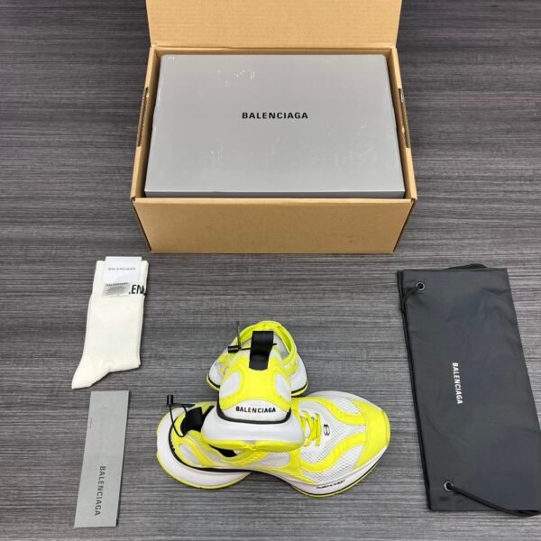 Balenciaga XIII White Fluorescent Yellow Aged Lightweight Breathable Running Shoes - Image 9