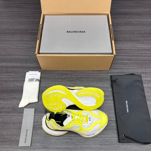Balenciaga XIII White Fluorescent Yellow Aged Lightweight Breathable Running Shoes - Image 10
