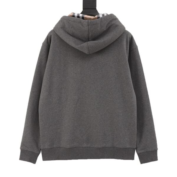 BURBERRY Burberry BBR 24FW Letter Embroidered Plaid Zipper Hooded Sweatshirt Jacket - Image 5
