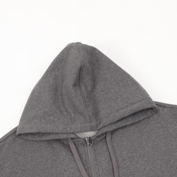 BURBERRY Burberry BBR 24FW Letter Embroidered Plaid Zipper Hooded Sweatshirt Jacket - Image 8