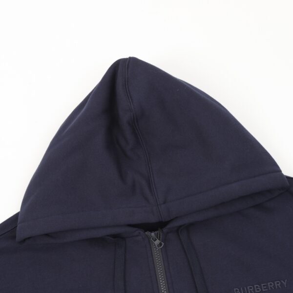 BURBERRY Burberry BBR 24FW Letter Embroidered Plaid Zipper Hooded Sweatshirt Jacket - Image 4