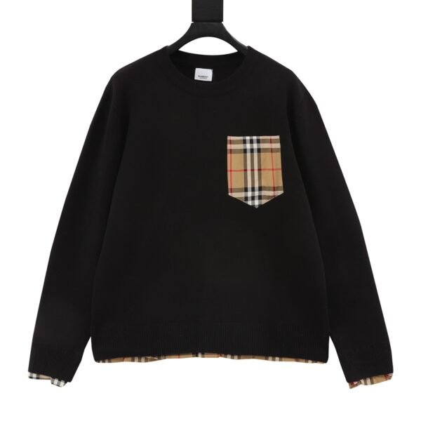 Burberry/Burberry Gingham Patchwork Knit Pullover Sweater - Image 9